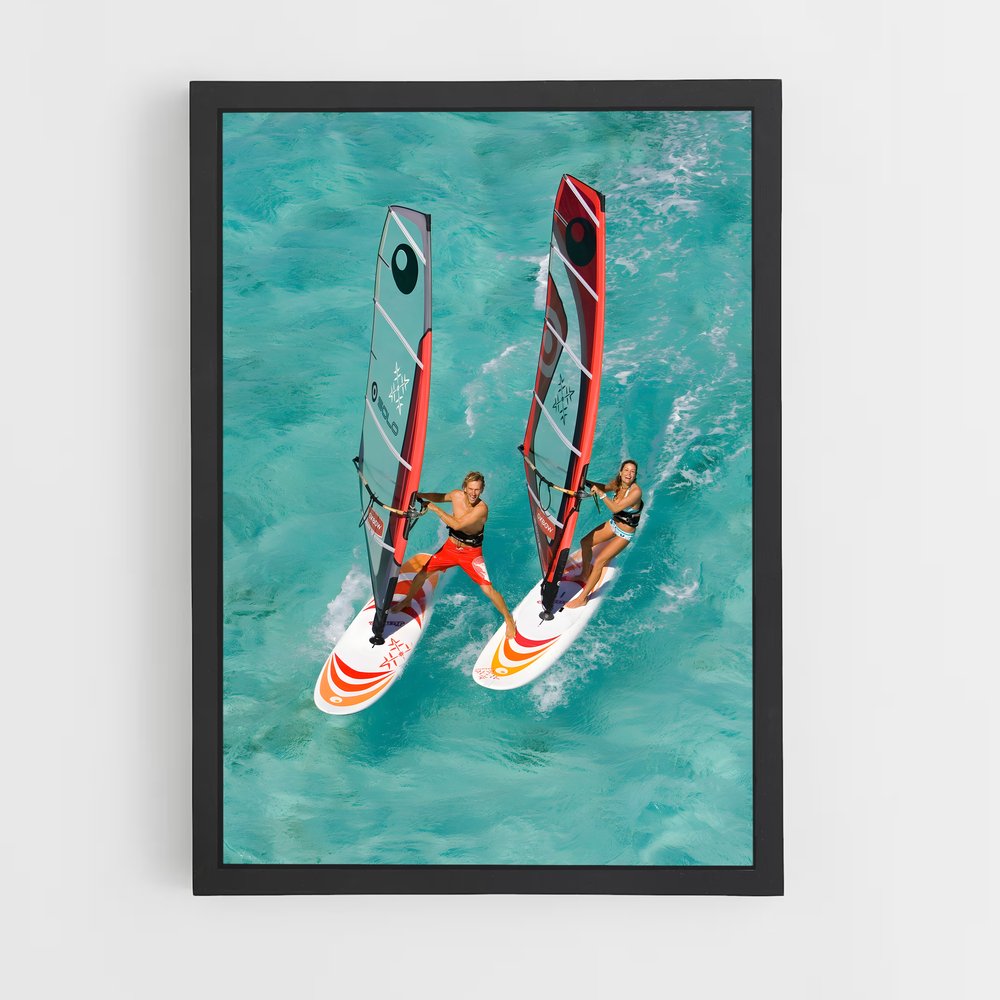 Poster Vagues d'Adrénaline – affiche Planche à voile (vue 2)